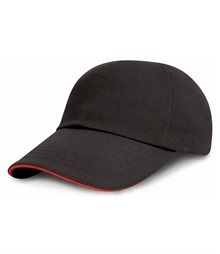Junior low-profile heavy brushed cotton cap with sandwich peak