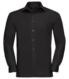 Long sleeve pure cotton easycare poplin shirt